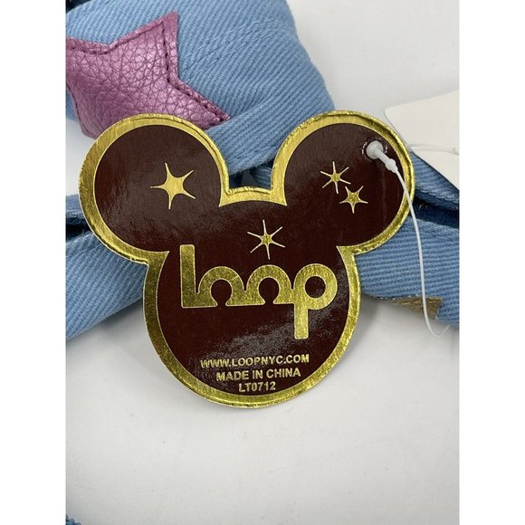 Disney By Loop Tinker Bell Canvas Blue Bag‎ with Shoulder Strap Inside Pockets - Picture 4 of 6